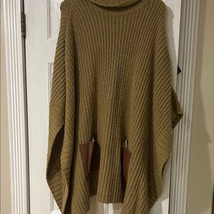 Michael Kors Camel Knit Poncho